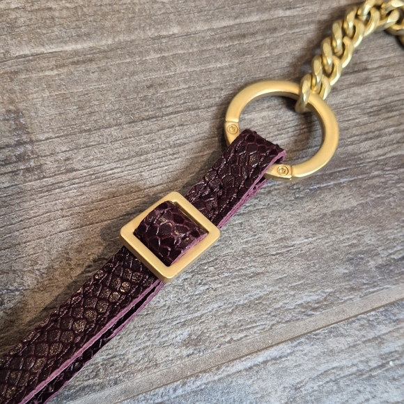 Rare Hammitt VIP Medium Bag Red Wine Burgundy Snake Brushed Gold Hardware - Picture 11 of 16